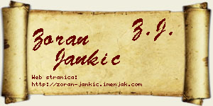 Zoran Jankić vizit kartica